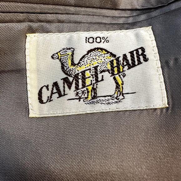 Vintage Hunt Valley Camel Hair Blazer USA Suit Two-Button Notch Lapel Brown 42L - Picture 3 of 6